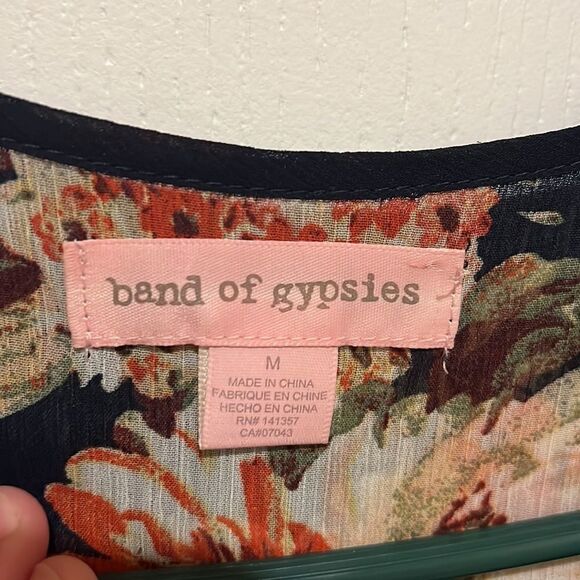 Band of Gypsies Black Floral Maxi Faux Wrap Dress - Picture 3 of 7